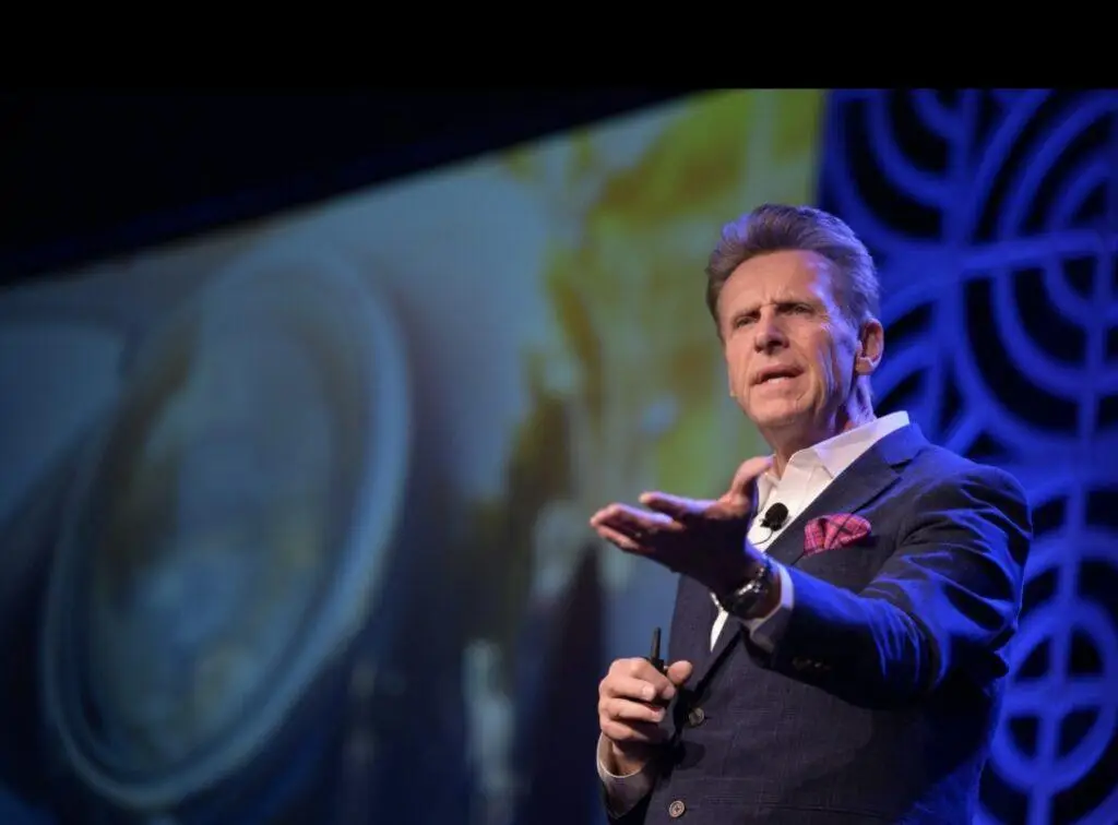 Innovation speaker Nicholas Webb delivering keynote