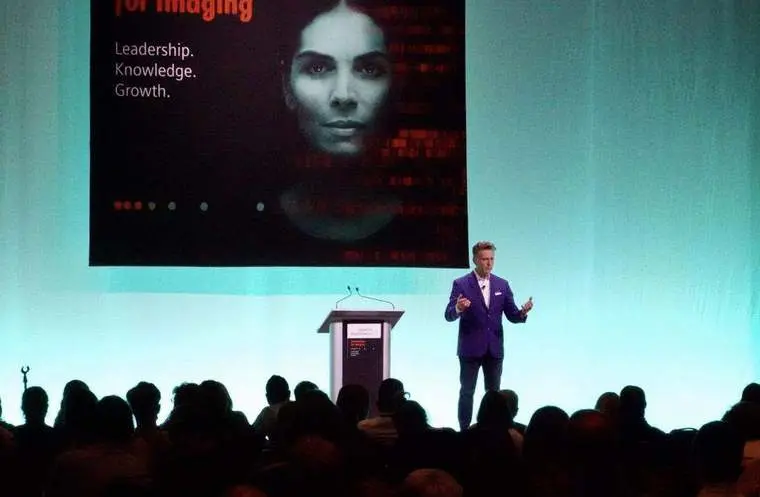 Nick Webb keynote at a Siemens Healthineers event