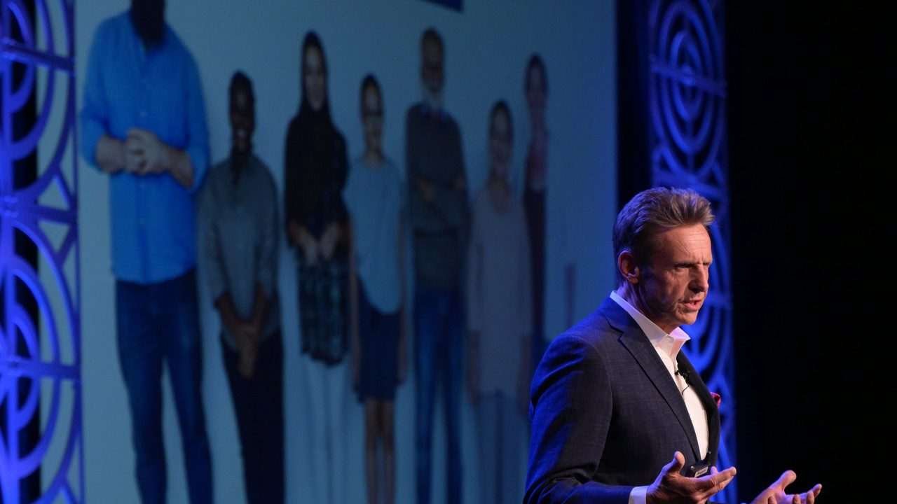 Nicholas Webb on stage: Healthcare Keynote